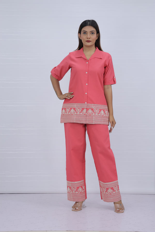 Brezze Pink Flex Cotton Co-ord set