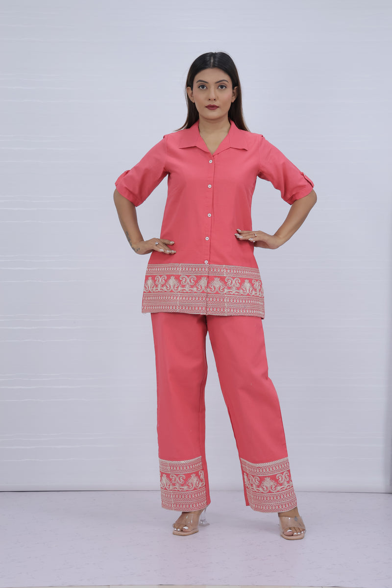 Brezze Pink Flex Cotton Co-ord set
