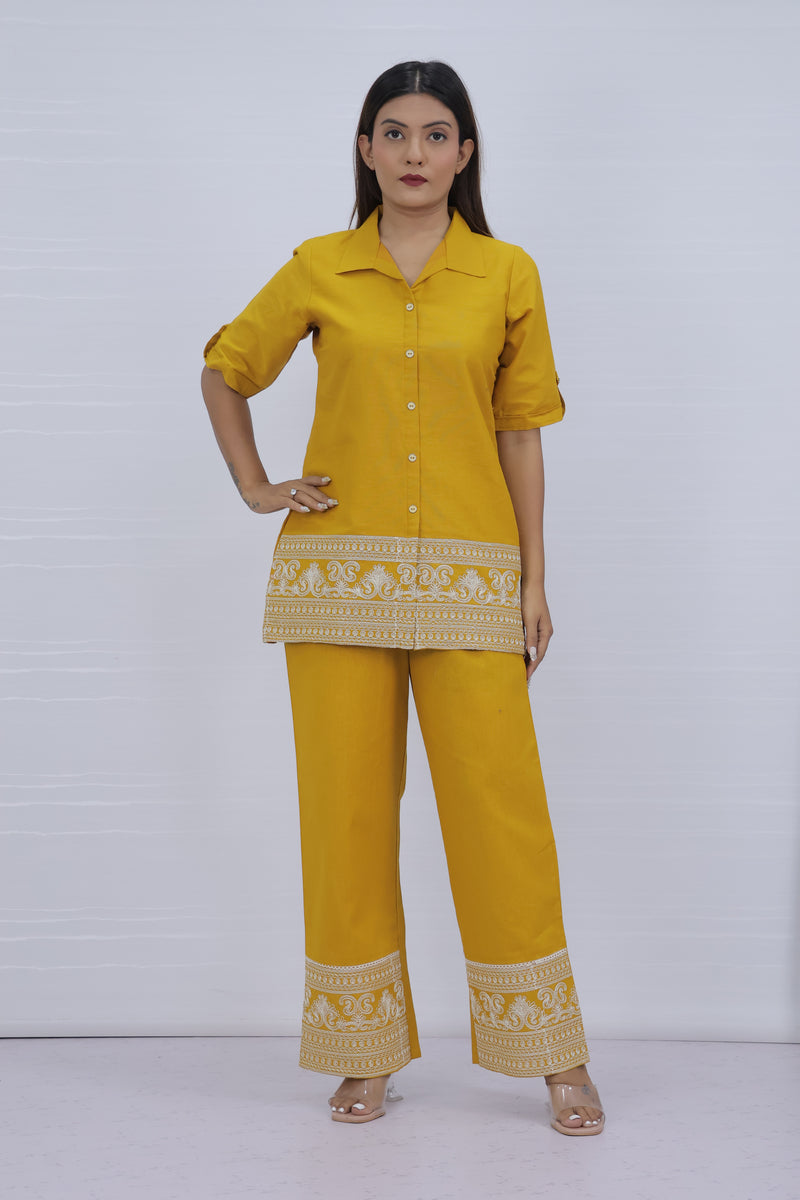 Brezze Yellow Flex Cotton Co-ord set