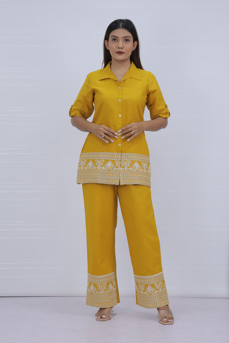 Brezze Yellow Flex Cotton Co-ord set