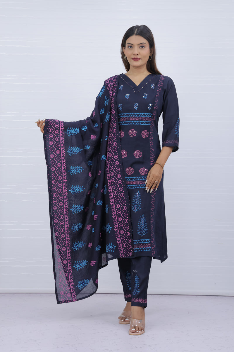 Svara Blue Vatican Silk Suit