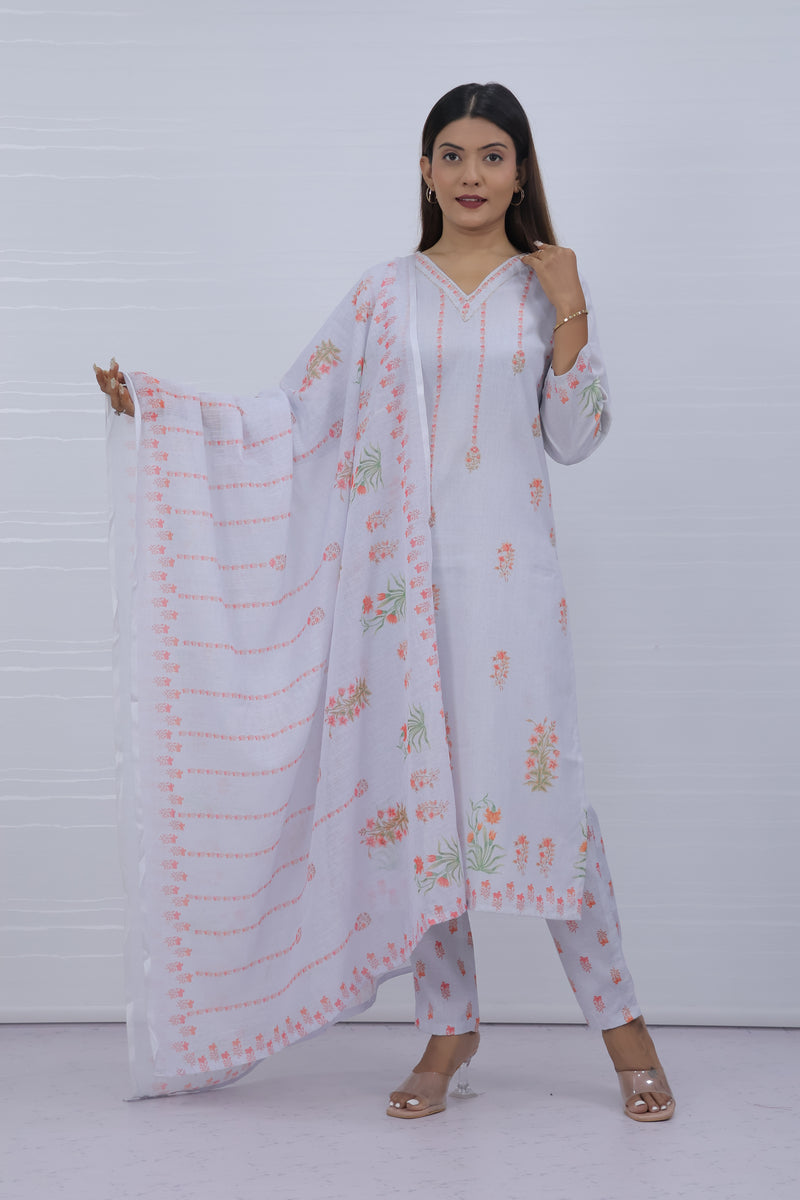 Svara  Lavender Slub Cotton Suit
