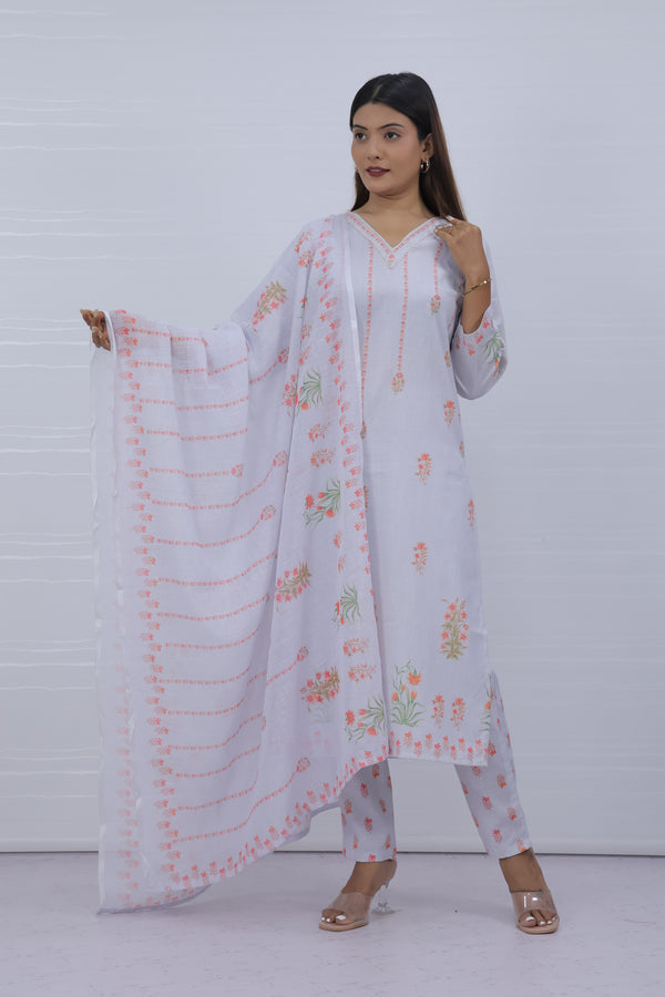 Svara  Lavender Slub Cotton Suit