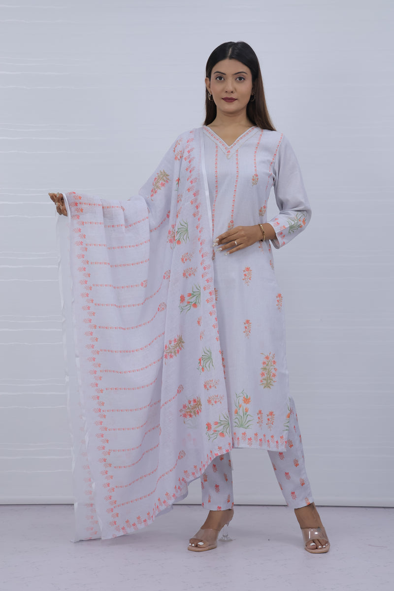 Svara  Lavender Slub Cotton Suit