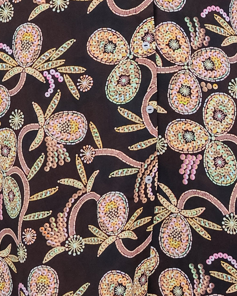 Women Brown Floral Print Kurti Plazo
