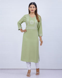 Yami Pista Viscose Rayon Kurti