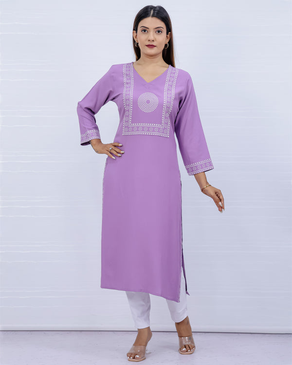 Yami Pink Viscose Rayon Kurti