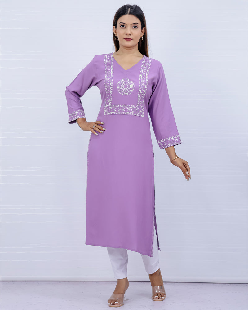 Yami Pink Viscose Rayon Kurti