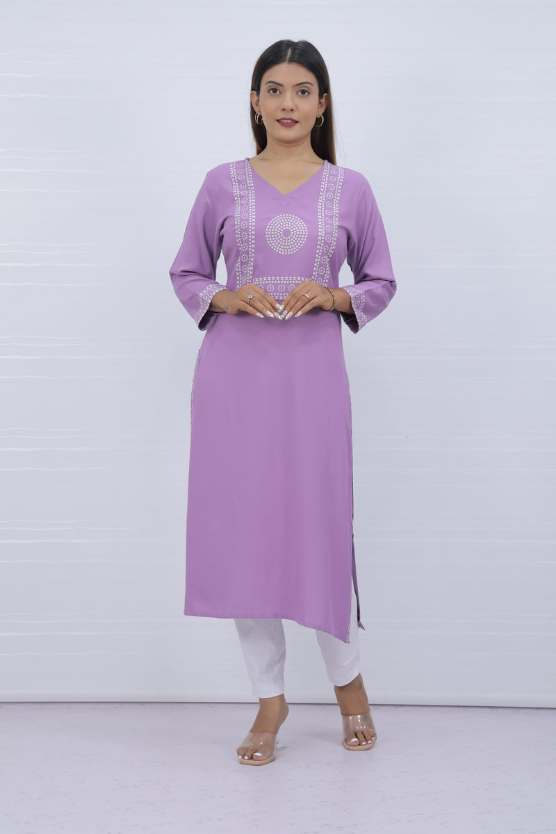 Yami Pink Viscose Rayon Kurti