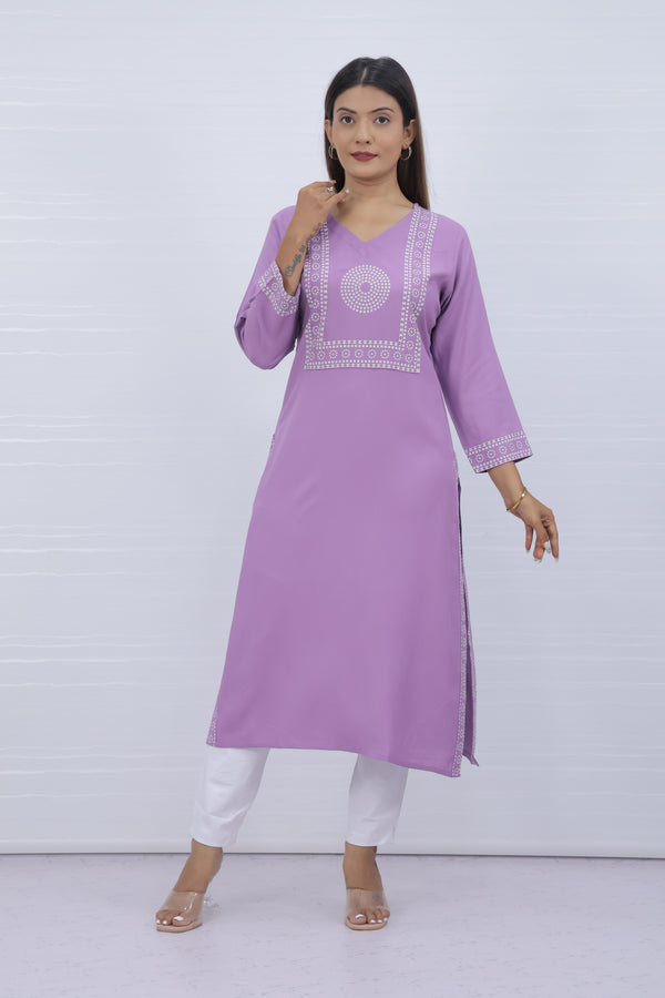 Yami Pink Viscose Rayon Kurti