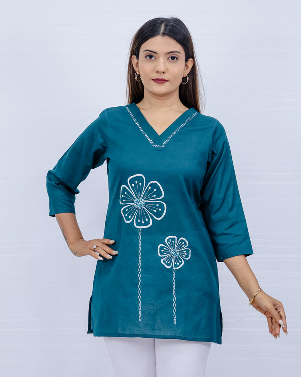 Women Rama Lilen Cotton Short Top