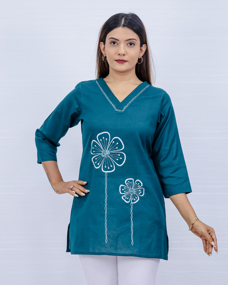 Women Rama Lilen Cotton Short Top
