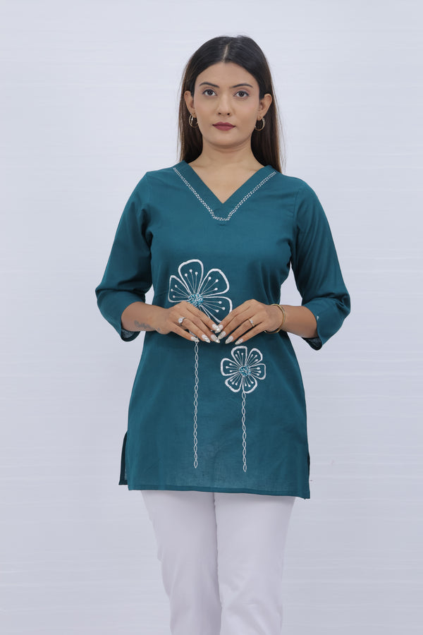 Women Rama Lilen Cotton Short Top