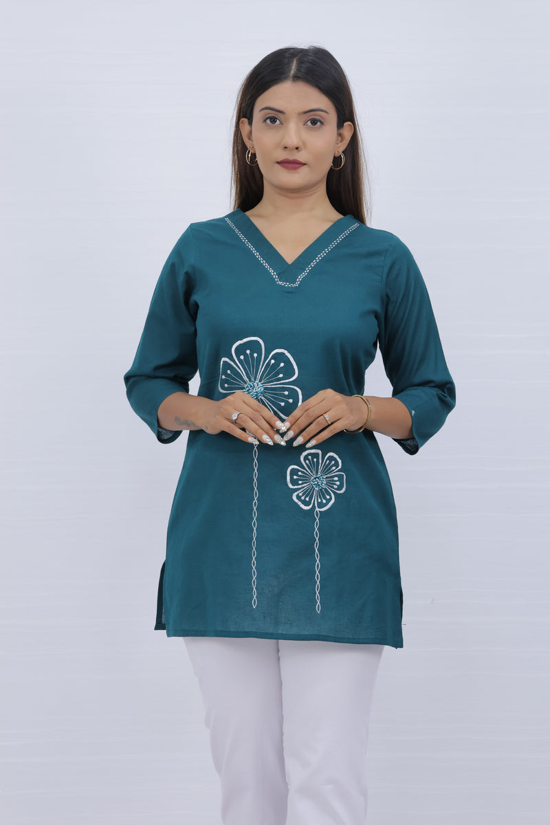 Women Rama Lilen Cotton Short Top