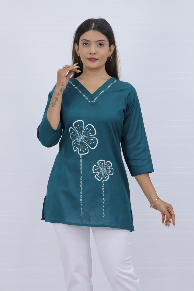 Women Rama Lilen Cotton Short Top