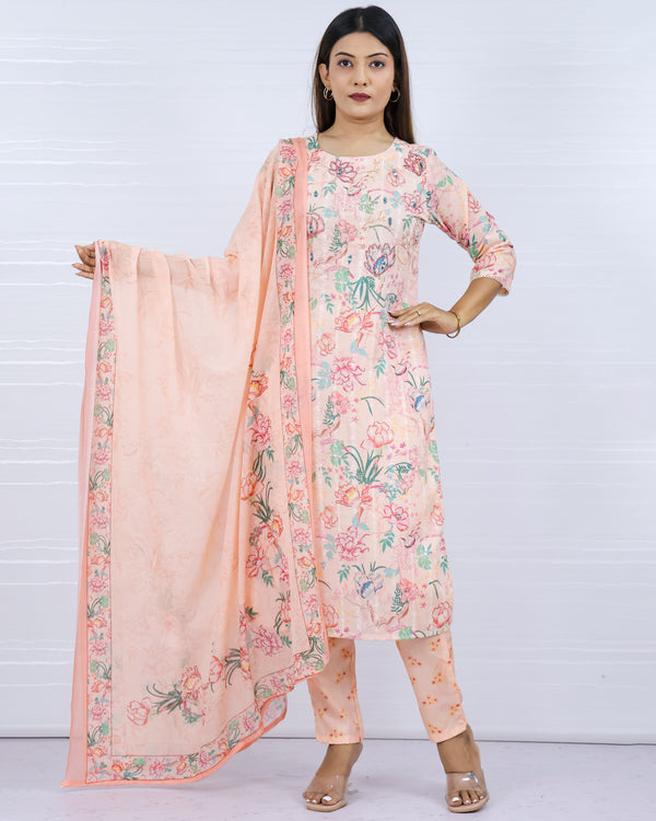 Peach mal cotton work suit