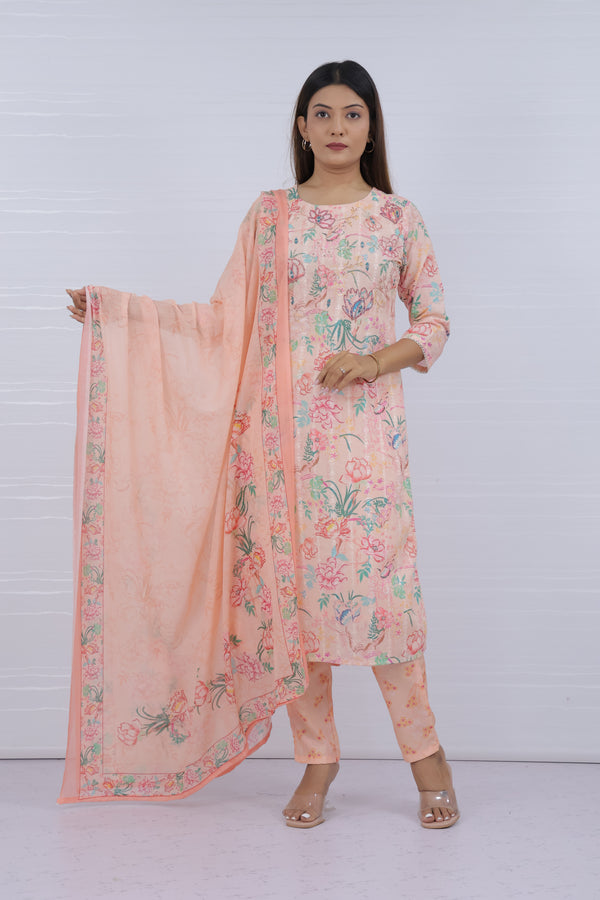 Peach mal cotton work suit