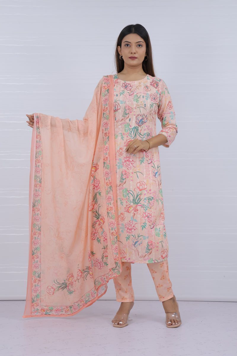 Peach mal cotton work suit