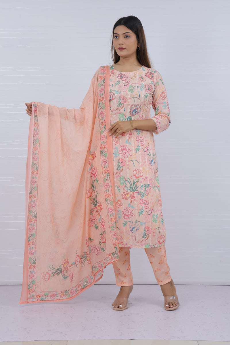 Peach mal cotton work suit