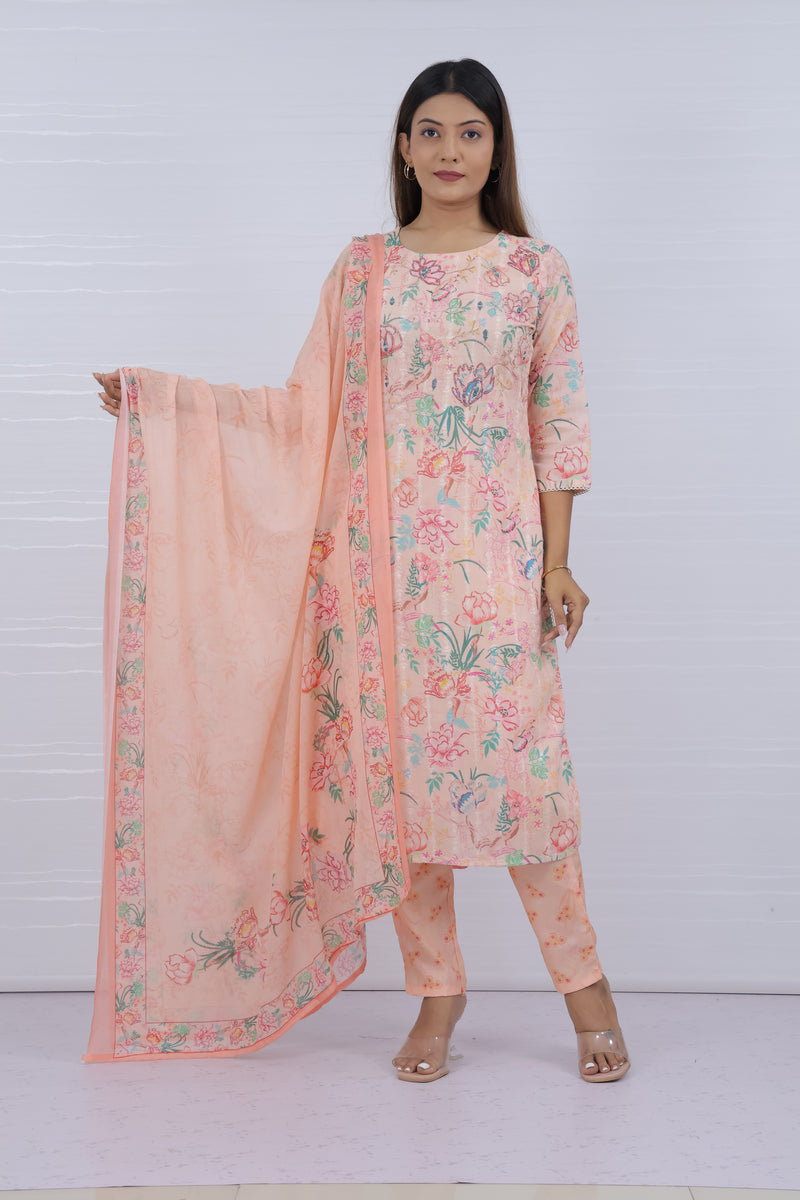 Peach mal cotton work suit