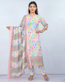White cotton Designer suit