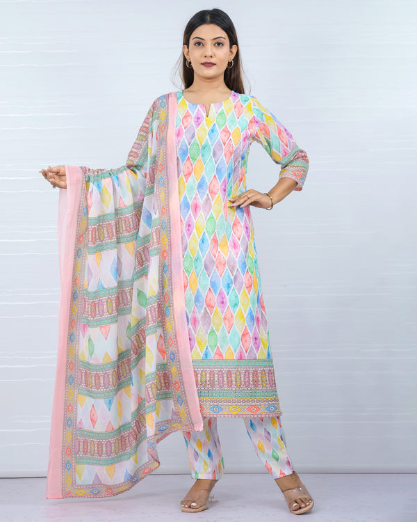 White cotton Designer suit