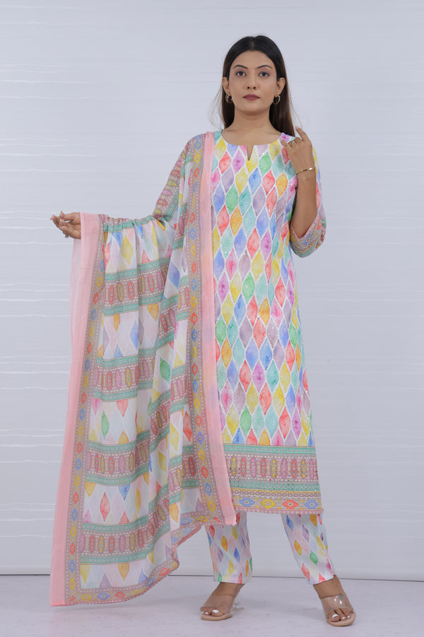 White cotton Designer suit