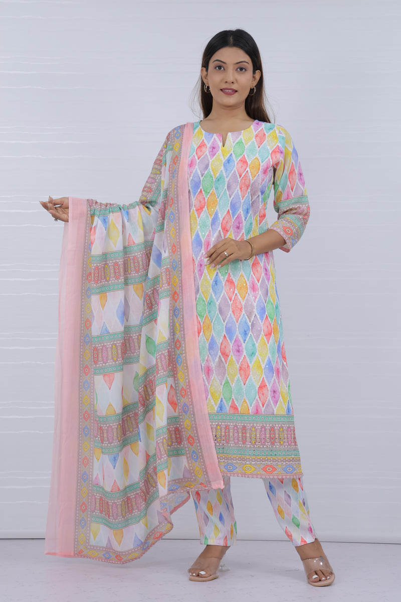White cotton Designer suit
