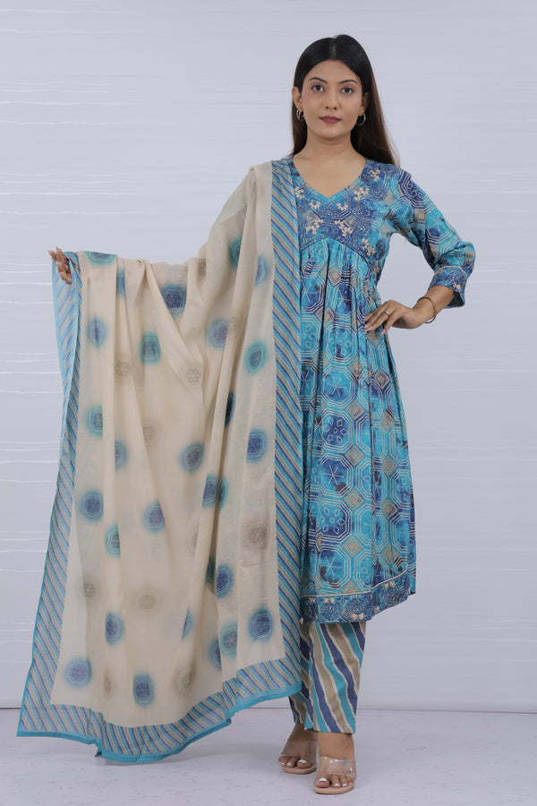 Blue mal cotton suit