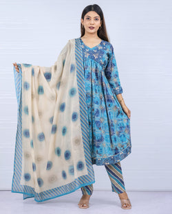 Blue mal cotton suit