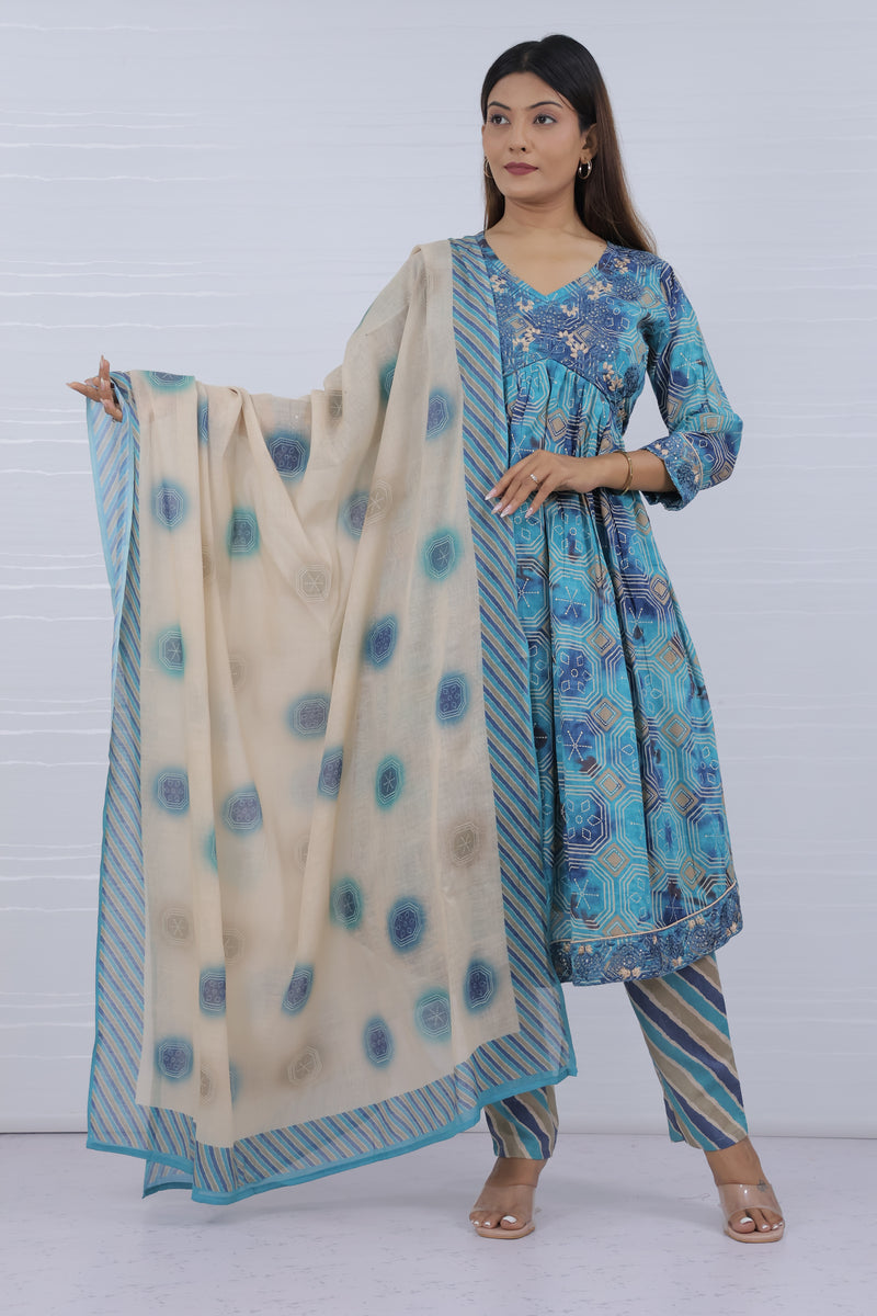 Blue mal cotton suit
