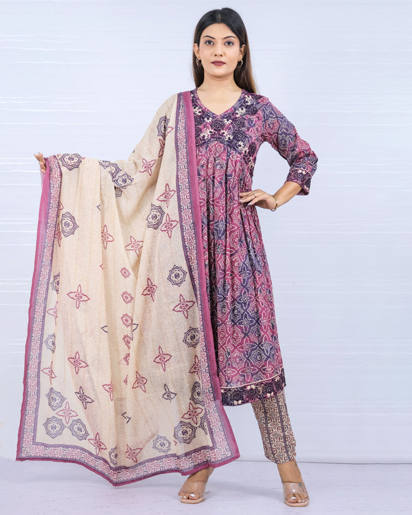 Purple mal cotton suit