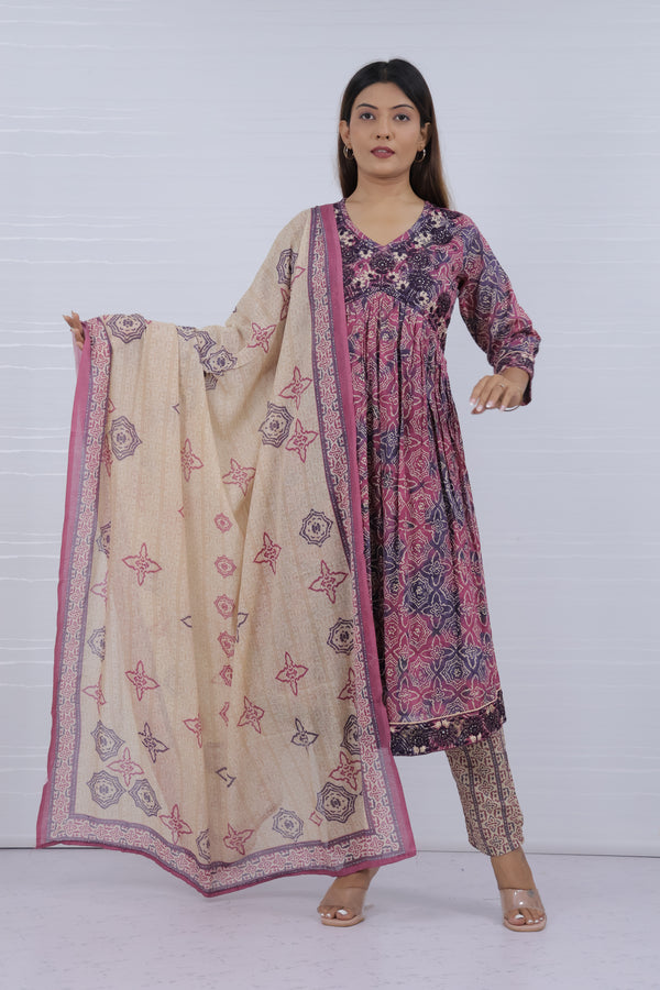 Purple mal cotton suit