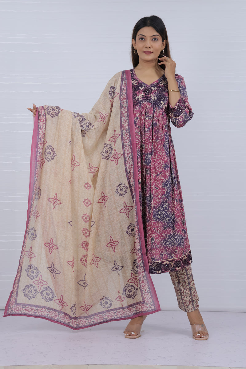 Purple mal cotton suit