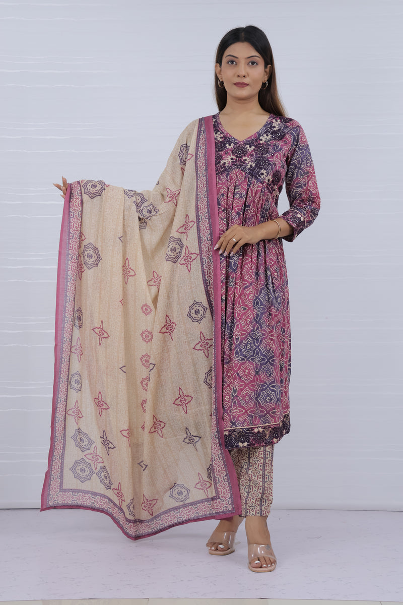Purple mal cotton suit