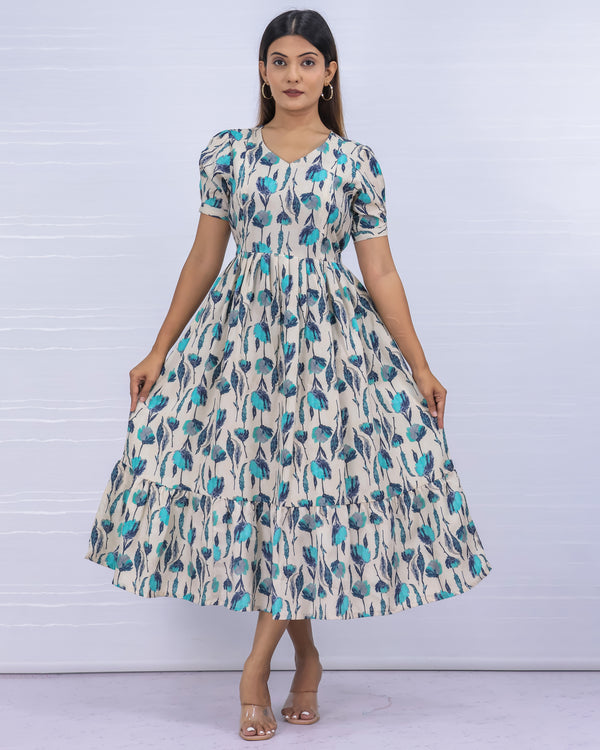Women's Cotton Brige Maternity Feeding Dress