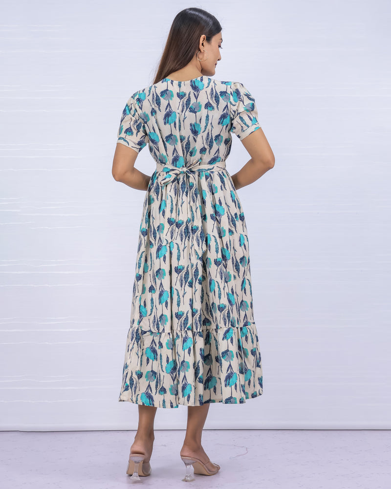 Women's Cotton Brige Maternity Feeding Dress