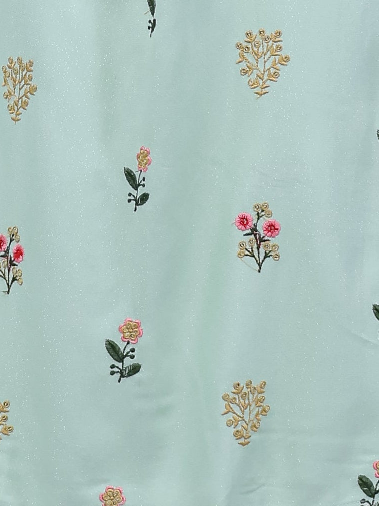 Women Pista Hand Embroidered Kurta with Pant