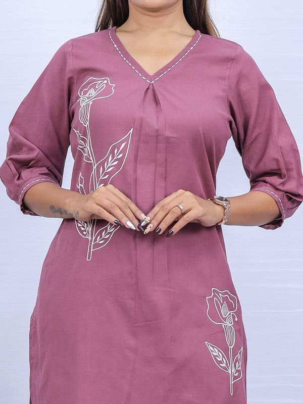 Peach Embroidered Co-ord Set