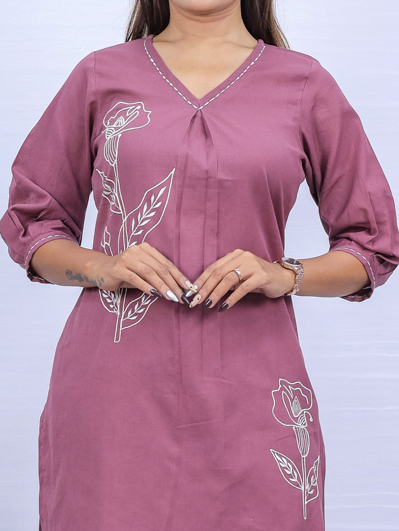 Peach Embroidered Co-ord Set