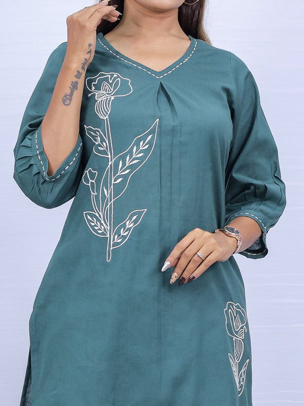 Dusty Blue Embroidered Co-ord Set