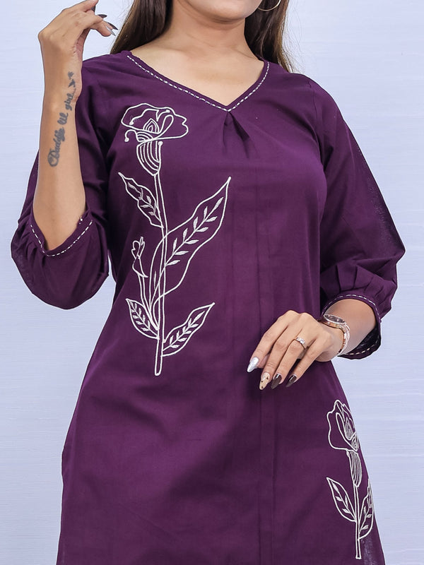 Purple Embroidered Co-ord Set