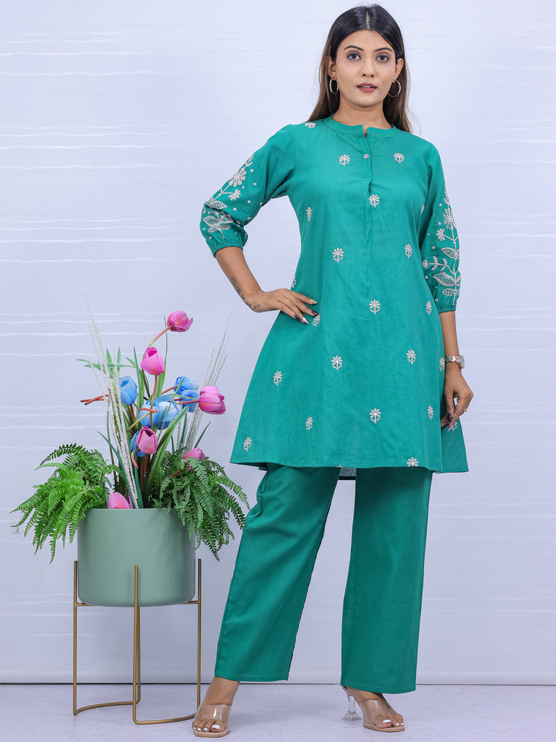 Aarika Green Embroidered Co-Ord Set