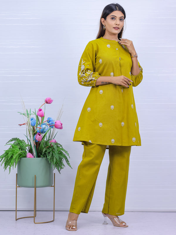 Aarika Yellow Embroidered Co-Ord Set