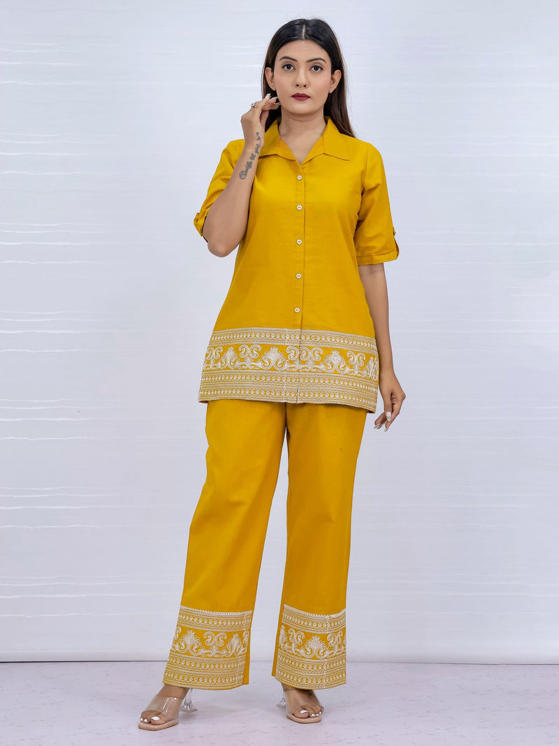 Brezze Yellow Flex Cotton Co-ord set