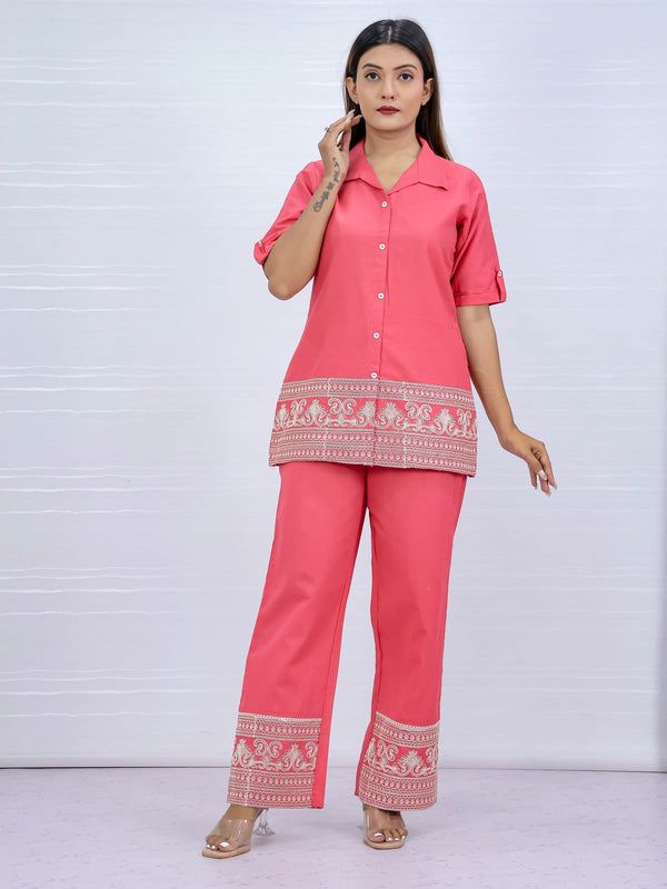 Brezze Pink Flex Cotton Co-ord set