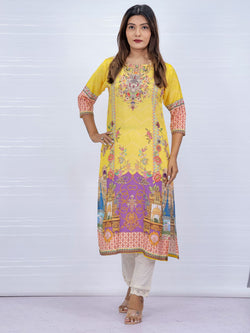Damini Yellow Straight Kurti