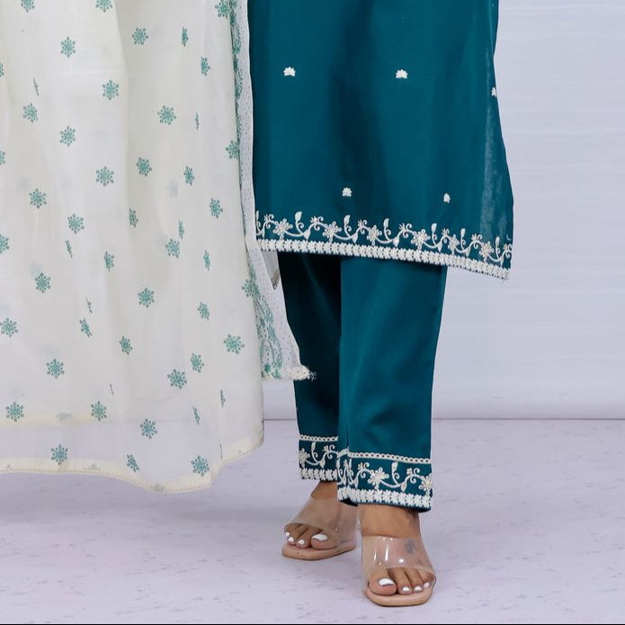 Tara Dark Green Cotton Suit Set