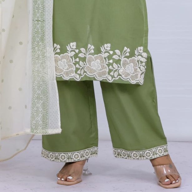 Tara Green Cotton Suit Set