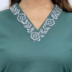 Misri Green Cotton Kurti Plazo